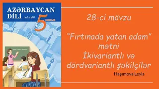 5-ci sinif Azərbaycan dili/ "Fırtınada yatan adam" mətninin izahı. İkivariantlı və dördvariantlı...