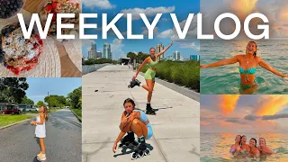 weekly vlog: Florida beach sunsets and roller skating with friends