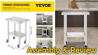 VEVOR Stainless Prep Table. Assembly Tips and Review.