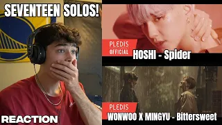 SEVENTEEN SOLOS! HOSHI ‘Spider’ MV & WONWOO X MINGYU 'Bittersweet (feat. LeeHi)' MV REACTION!