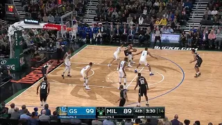 GSW. 99-89 Giannis as screener into post mismatch