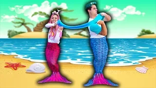 A SEREIA E O TRITÃO QUEREM A MESMA SLIME - Mermaid & Triton  both want the same Slime