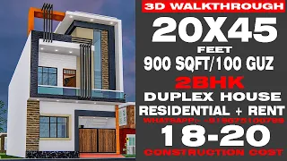 20 x 45 Modern Home Design,20 x 45 GHAR KA NAKSHA,900 SQFT HOUSE PLAN , @globalarchitectsga