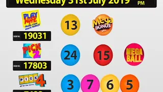 NLCB ONLINE DRAW RESULTS Wednesday 31st Jul 2019