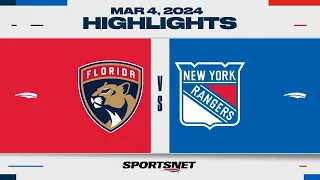 NHL Highlights | Panthers vs. Rangers - March 4, 2024