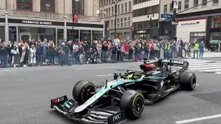 Lewis Hamilton drives his F1 car in NYC!