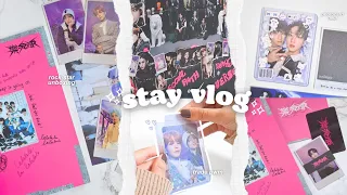 [STAY VLOG] ‧˚🩷₊˚🎧⊹ skz rock-star unboxing, beauty haul, kpop album shopping, packing photocards ✮⋆˙