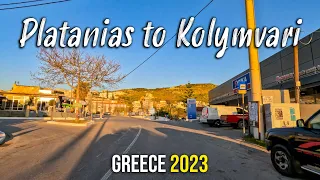Driving from Platanias to Kolymvari, Chania Crete, Greece 2023
