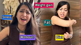 Weight Gain stress 🥹 #weightgain #jagritipahwa #food #youtubepartner #stress #healthydiet