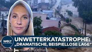 GRIECHENLAND: SINTFLUTARTIGE WASSERMASSEN - „Dramatische, beispiellose Lage in Mittelgriechenland“