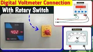 Digital 3 Phase Voltmeter Connection with Selector Switch | Voltmeter Connection with Rotary Switch