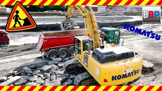 Komatsu PC360NLC & MAN Truck, Synergiepark Allianz, Stuttgart, 22.09.2021.