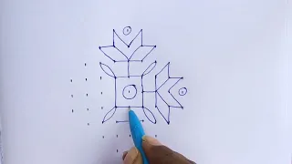 Chithirai madham simple kolam | padi kolam | 9*3 dots beginners rangoli | easy rangoli