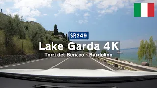 [4K] Driving in Italy: SR249 at Lago di Garda from Torri del Benaco to Bardolino Scenic Drive