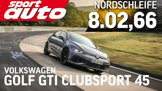 VW Golf GTI Clubsport 45 | 8.02,66 min Nordschleife HOT LAP | sport auto Supertest