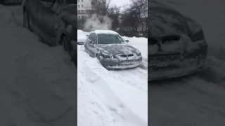 BMW E60 530xd in snow