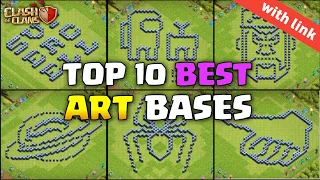 Top 10 Best TH13 Funny/Troll/Art Bases 2024 | Town Hall 13 Best Artistic Bases Copy Link