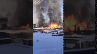 Пожар в цехе на Выборгском шоссе
