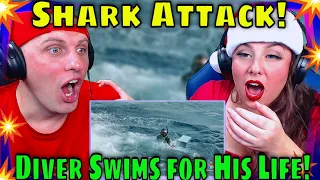 Reaction To Shark Attack! Diver Swims for His Life! | Great White Open Ocean | discovery+