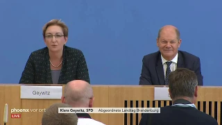 Olaf Scholz und Klara Geywitz zu ihrer möglichen Kandidatur um den SPD-Parteivorsitz