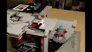 LEGO minifigs building the Death Star