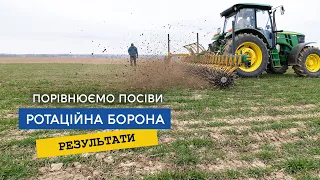 Тиждень після роботи ротаційною бороною, чи є різниця в посівах ячменю?