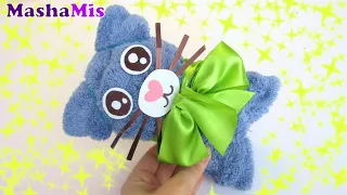 Кот из полотенца в подарок | Towel cat as a gift | DIY MashaMis