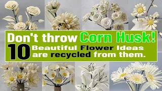 How to make Flowers using Corn Husk | Craft ideas from Corn Husk!