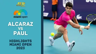 Carlos Alcaraz vs Tommy Paul Highlights | Miami Open 2023 Round 4 Gameplay