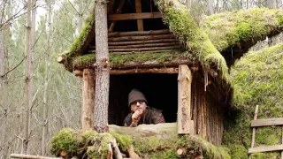 Solo bushcraft living alone woods life  lonely in a solitude far from society !