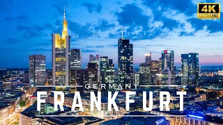 Frankfurt, Germany In 4K ULTRA HD 60(FPS) Video by Drone at night.