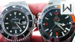 Omega Seamaster Planet Ocean vs Rolex Sea Dweller 4000,  215.30.44.21.01.002 vs 126600