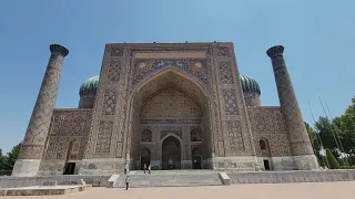 Registan Square day and night, Samarkand, Uzbekistan, July 13, 2021