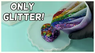 Dirty Pour with ONLY Glitter in Epoxy RESIN!? Let's experiment! | #ResinDirtyPour