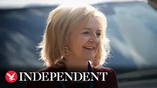 British foreign minister Liz Truss gives speech at Tory Party conference