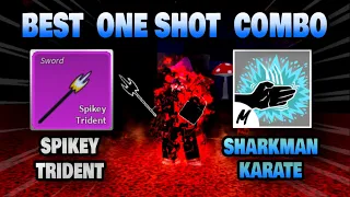 Spikey trident + Sharkman karate + Human V4 Combo And Bounty hunting in Blox fruits