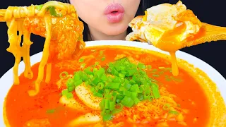 ASMR Spicy Noodle Rice Cakes & Soft Boiled Eggs | Eating Sounds | Mukbang | ASMR Phan