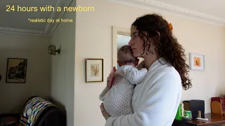 24 HOURS WITH A NEWBORN *realistic day at home w/ time stamps