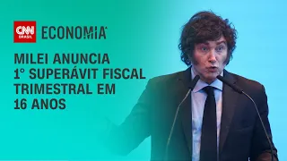 Milei anuncia 1° superávit fiscal trimestral em 16 anos |CNN 360º