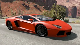 BeamNG.drive - Lamborghini Aventador LP 700-4 2011 - Car Show Test Drive Crash . 4K 60fps.