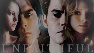 Damon/Elena vs Stefan/Caroline || Unfaithful (AU)