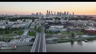 20230904 Warsaw over Vistula river from the sky - Drone DJI Mavic 3 Pro - 4K 60 FPS