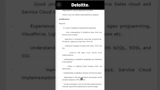 Deloitte 10-12 LPA | Software Developer Role | Salesforce l OFF Campus Job |2022 | 2023 Batch Hiring