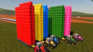 KING OF TRACTORS - 21 24 WHEELS BIG BUD vs 11 MACHINES  HAY BALING w MEGA TRACTORS 11 in 1 FARM FS19