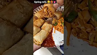 Spring rolls 🥵👅🤤#shortvideo #youtubeshorts #food #chinese #chinesefood #chickenlovers #springroll