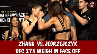 UFC 275: Zhang Weili vs. Joanna Jedrzejczyk 2 weigh in Face Off