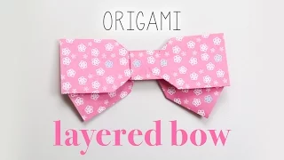 Origami Layered Bow Tutorial - Paper Kawaii