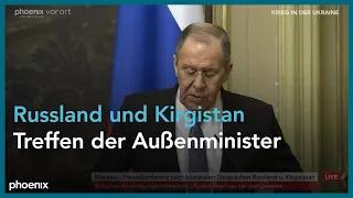 Sergej Lawrow (russischer Außenminister) mit kirgisischem Amtskollegen