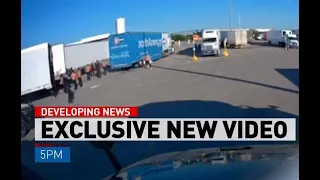 EXCLUSIVE VIDEO: 80-100 undocumented immigrants exit 18-wheeler at truck stop
