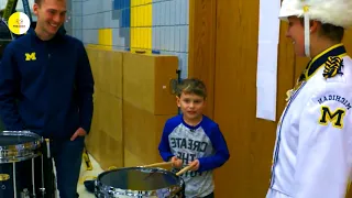 Boy-11, Gets Shocked By Michigan Marching Band